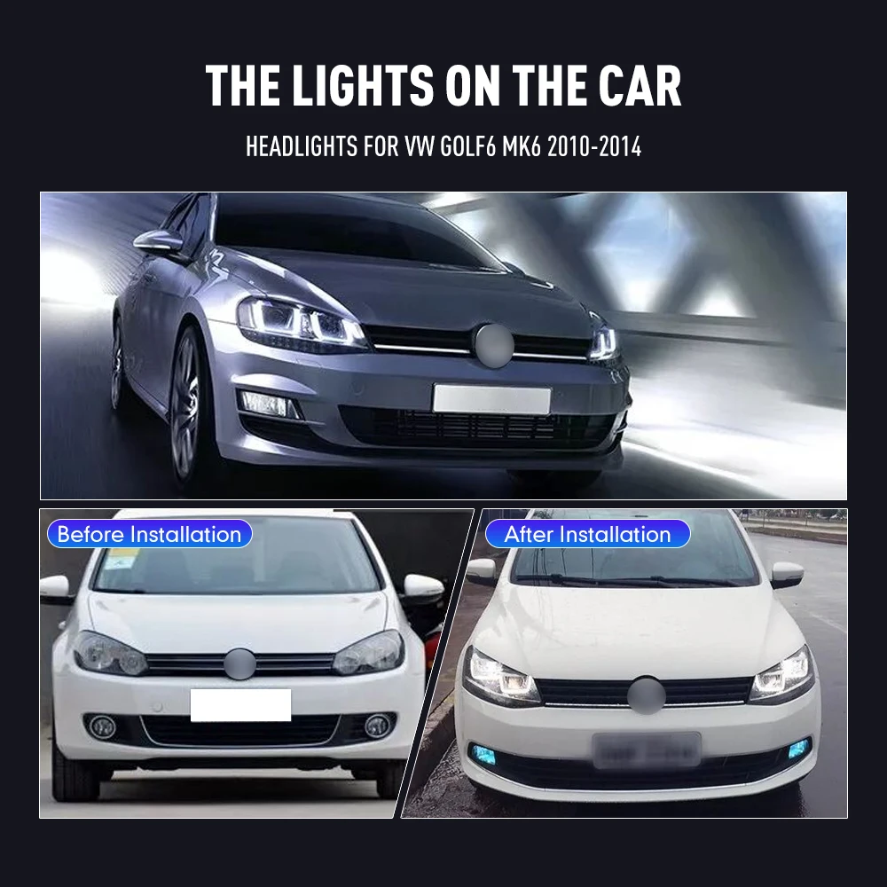 Running Headlamp - 2 Adet VW Golf6 MK6 2010-2014